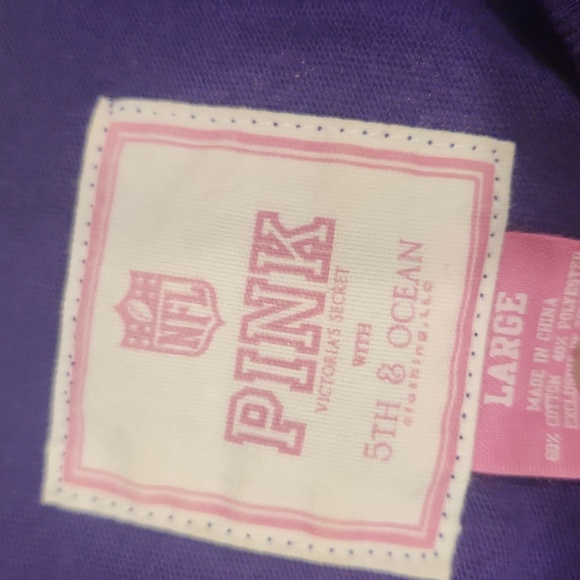 Victoria Secret NFL PINK Studded Viking's 3/4 Sleeve Tshirt - Picture 3 of 5